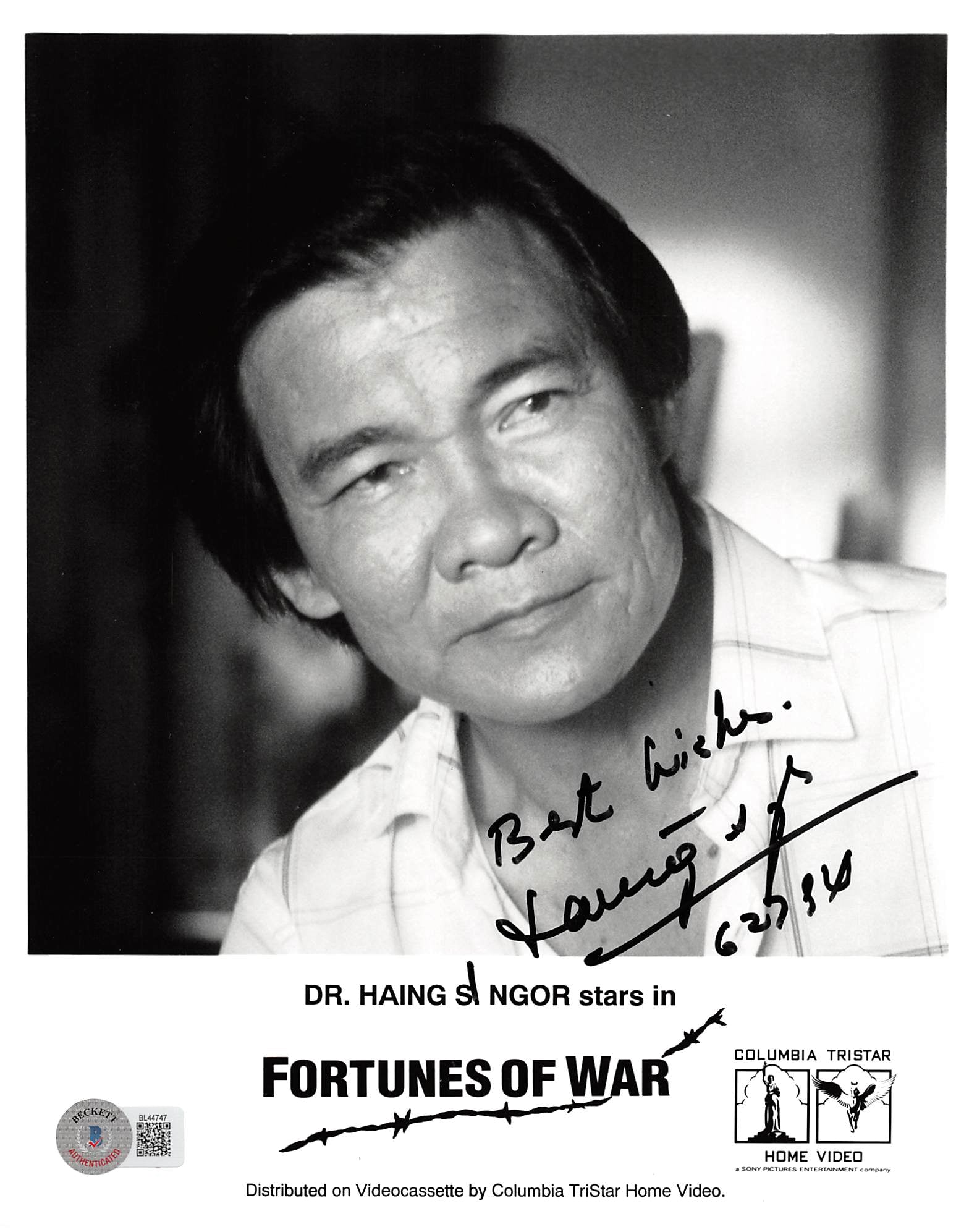 Haing S. Ngor Fortunes of War Best Wishes Signed 8x10 Photo BAS #BL44747