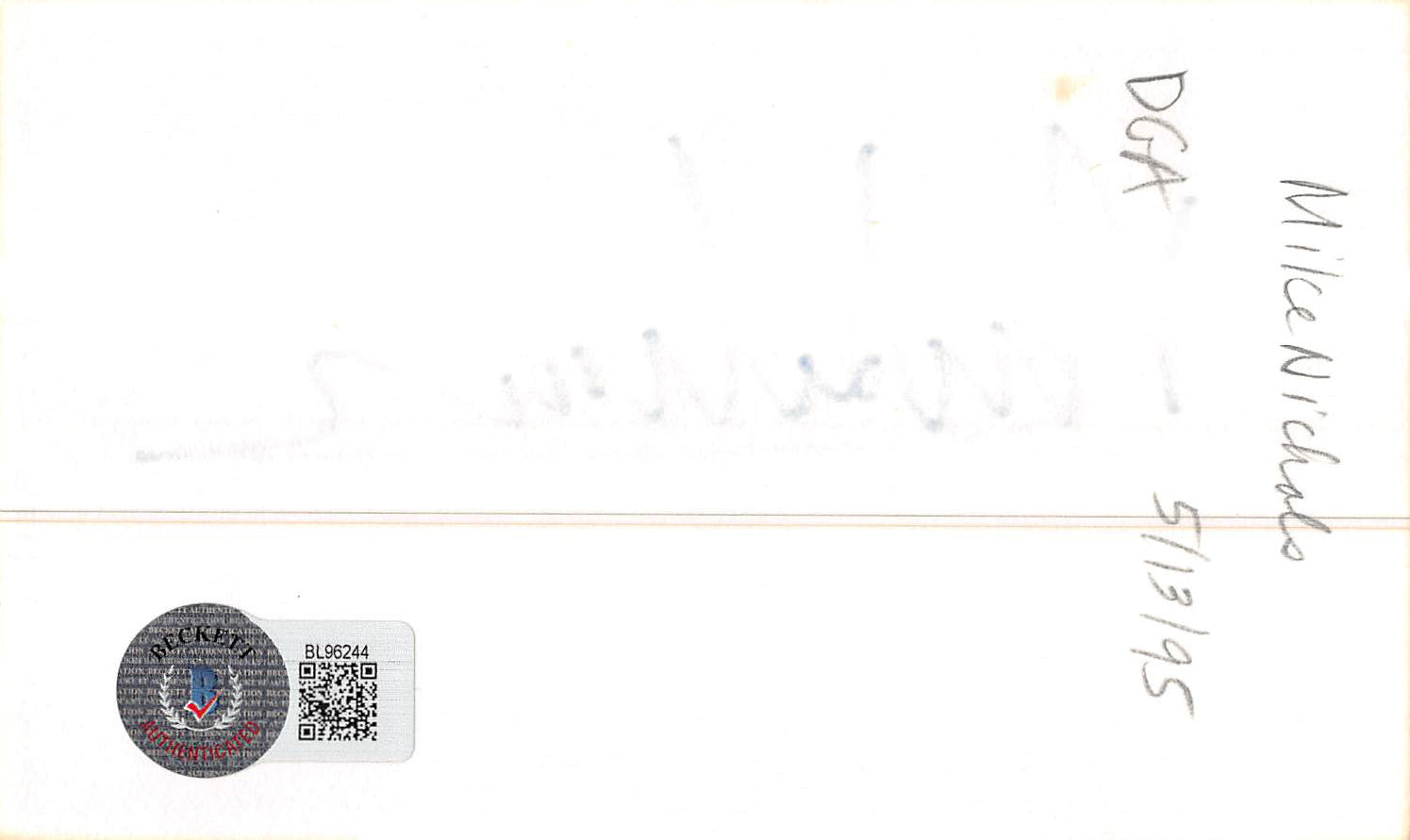 Mike Nichols The Graduate Authentic Signed 3x5 Index Card BAS #BL96244