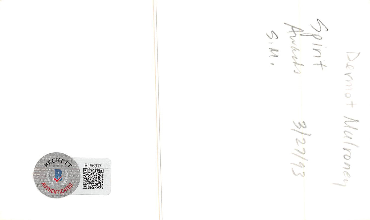 Dermot Mulroney My Best Friend's Wedding Signed 3x5 Index Card BAS #BL96317