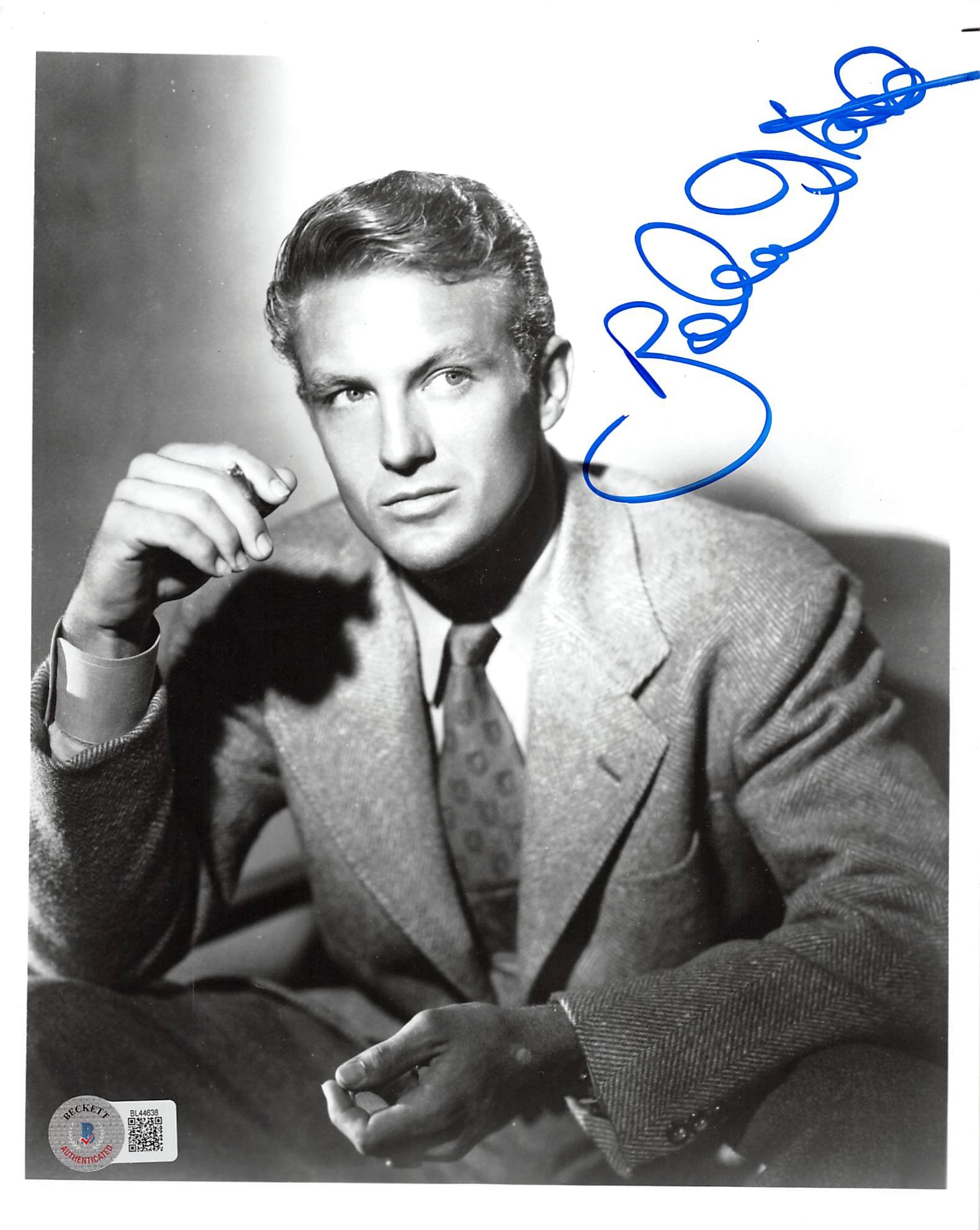 Robert Stack Airplane! Authentic Signed 8x10 Photo Autographed BAS #BL44638
