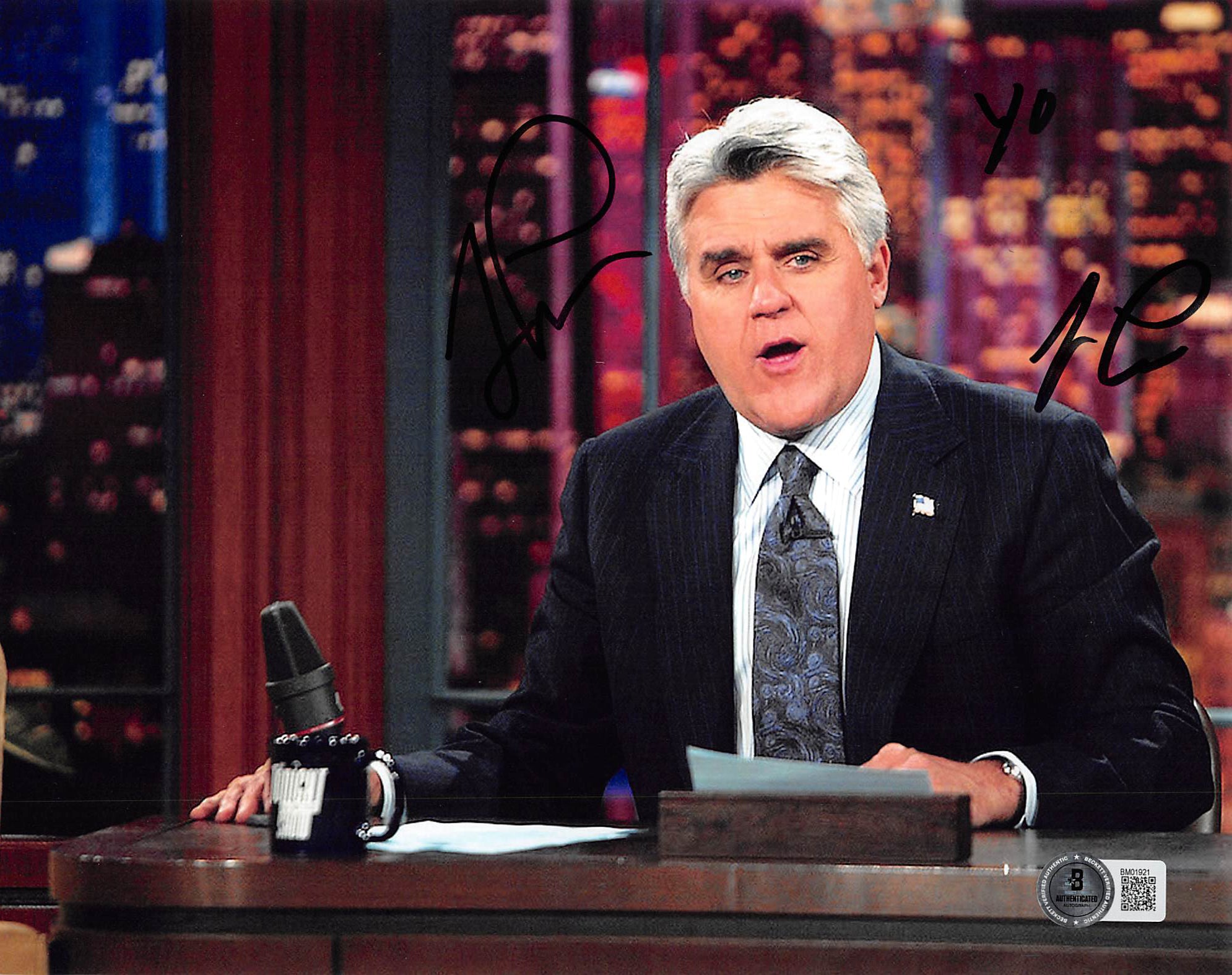 Jay Leno The Tonight Show "Yo" Authentic Signed 8x10 Photo BAS #BM01921
