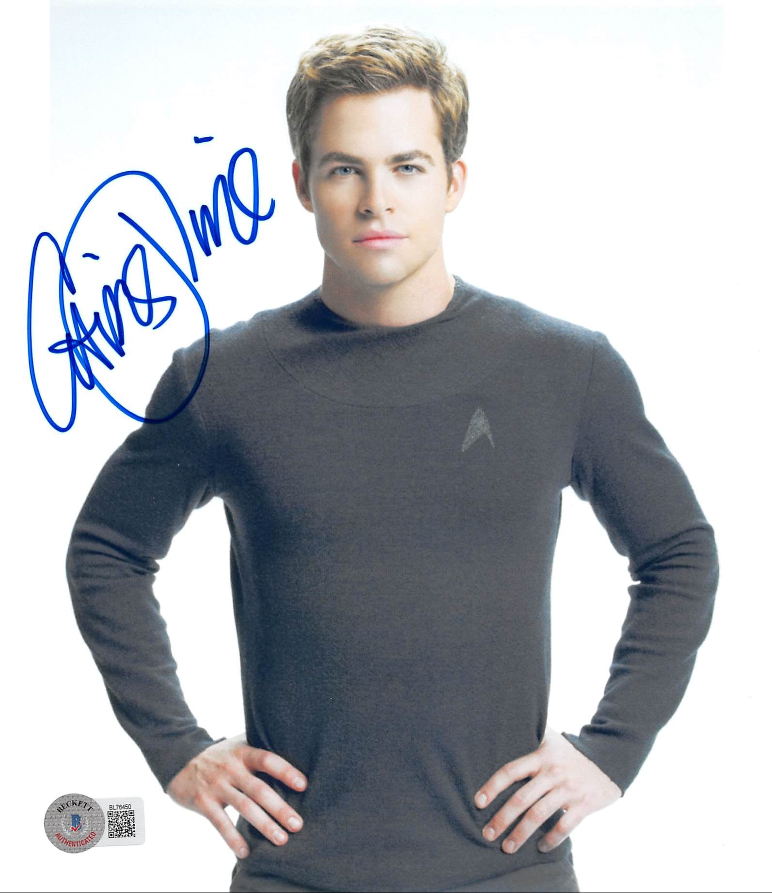 Chris Pine Star Trek Authentic Signed 8x10 Photo Autographed BAS #BL76450