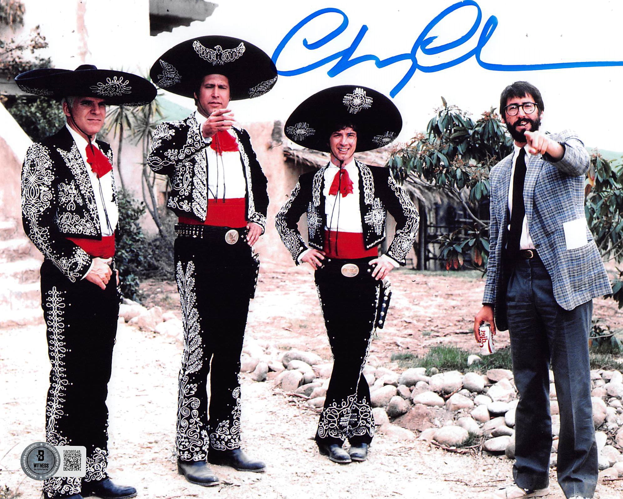 Chevy Chase Three Amigos! Signed 8x10 Photo w/ John Landis BAS Witnessed