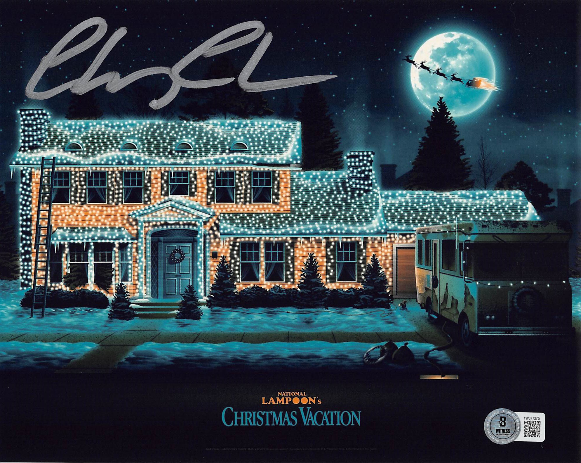 ** HOLIDAY DOORBUSTER ** Chevy Chase Christmas Vacation Signed 8x10 Christmas Lights Photo BAS Witness 2