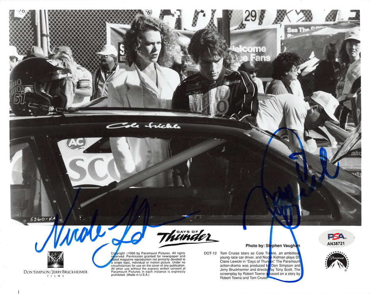 Tom Cruise & Nicole Kidman Days Of Thunder Signed 8x10 Photo PSA/DNA #AN38721