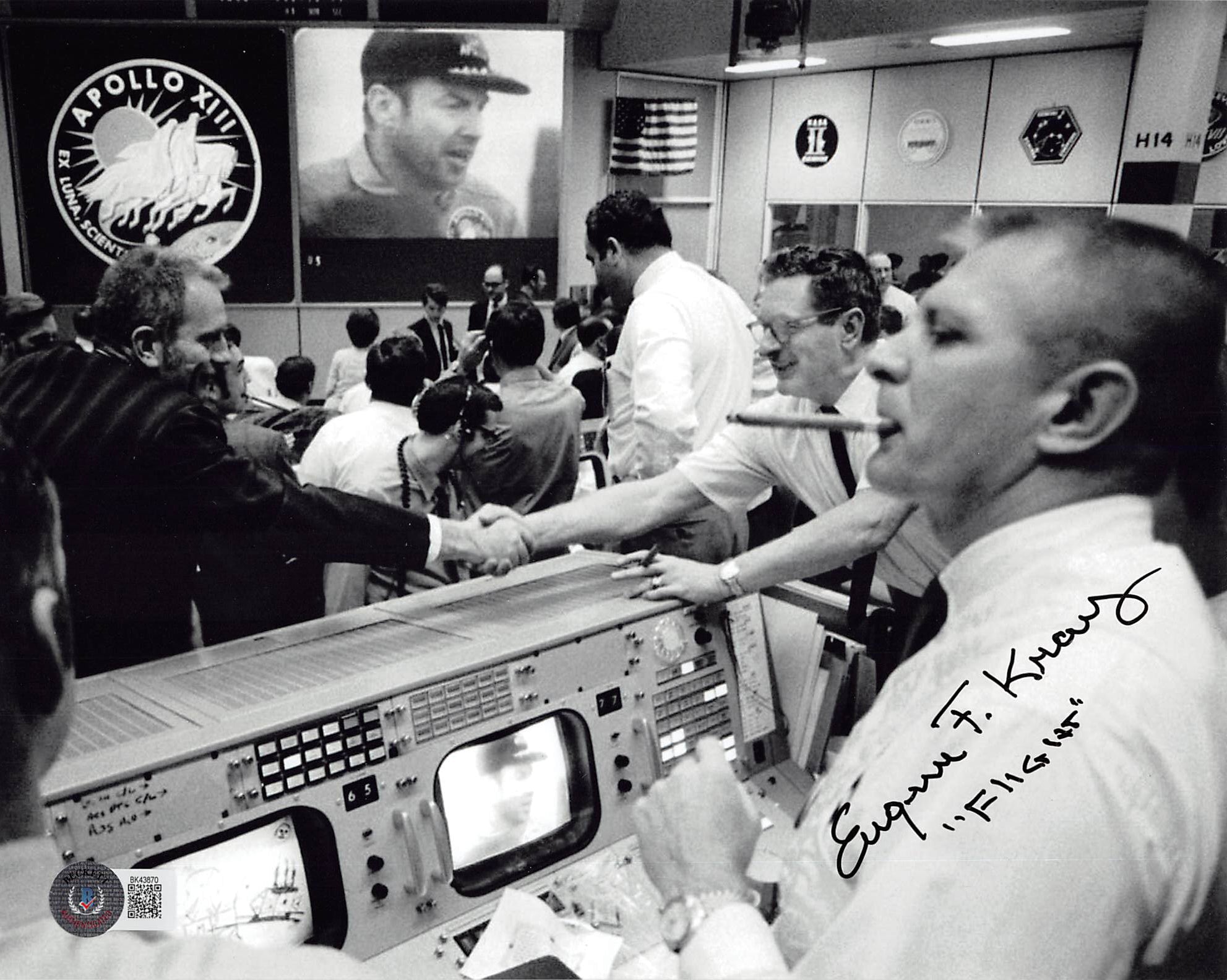 Gene Kranz NASA Flight Director "Flight" Signed 8x10 Photo BAS #BK43870