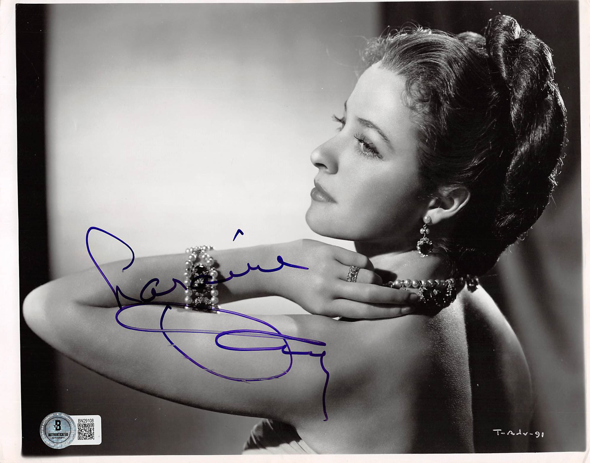 Laraine Day Tycoon Authentic Signed 8x10 Photo Autographed BAS #BN29108