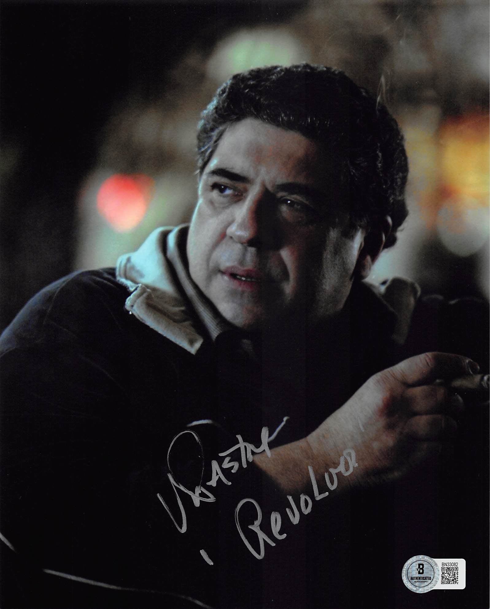 Vincent Pastore "Revolver" Signed 8x10 Vertical Photo w/ Silver Sig BAS 4