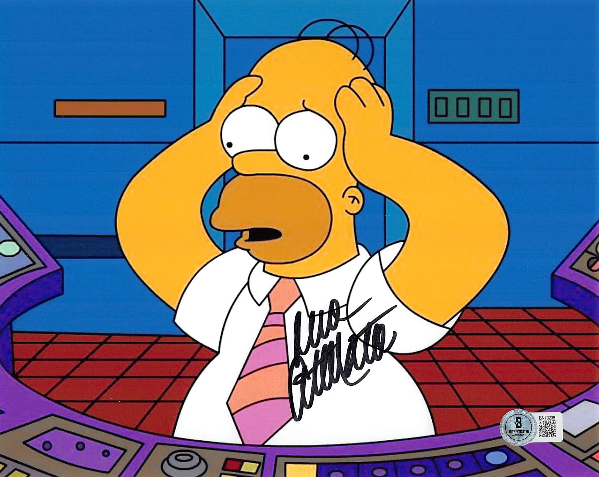 Dan Castellaneta The Simpsons Authentic Signed 8x10 Horizontal Work Photo BAS 1