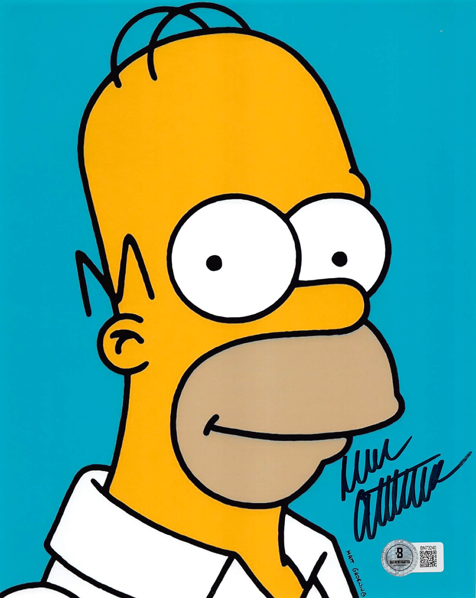 Dan Castellaneta The Simpsons Authentic Signed 8x10 Vertical Closeup Photo BAS 1