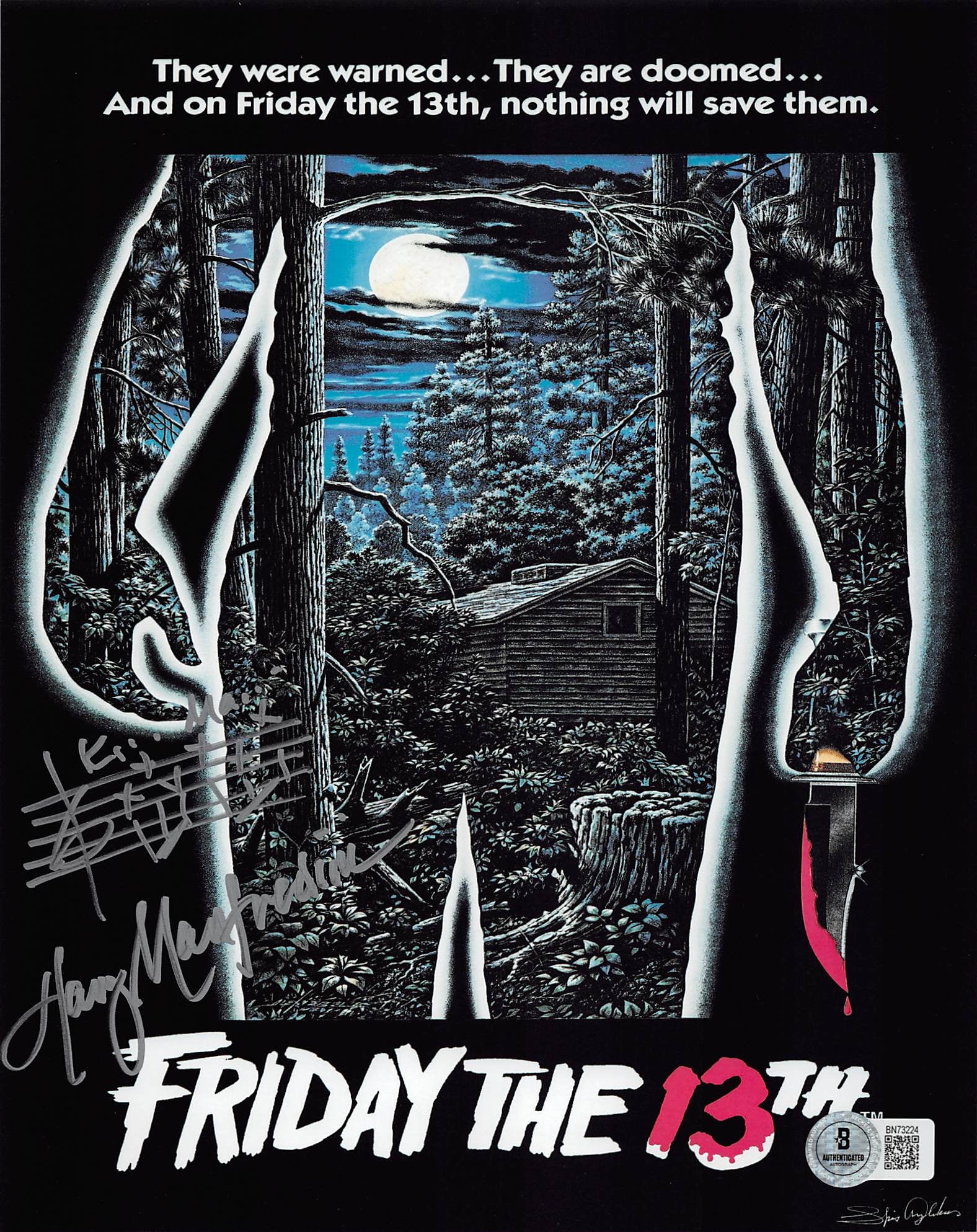 Harry Manfredini Friday The 13th Signed 8x10 Vertical Photo w/ Sketch BAS 3