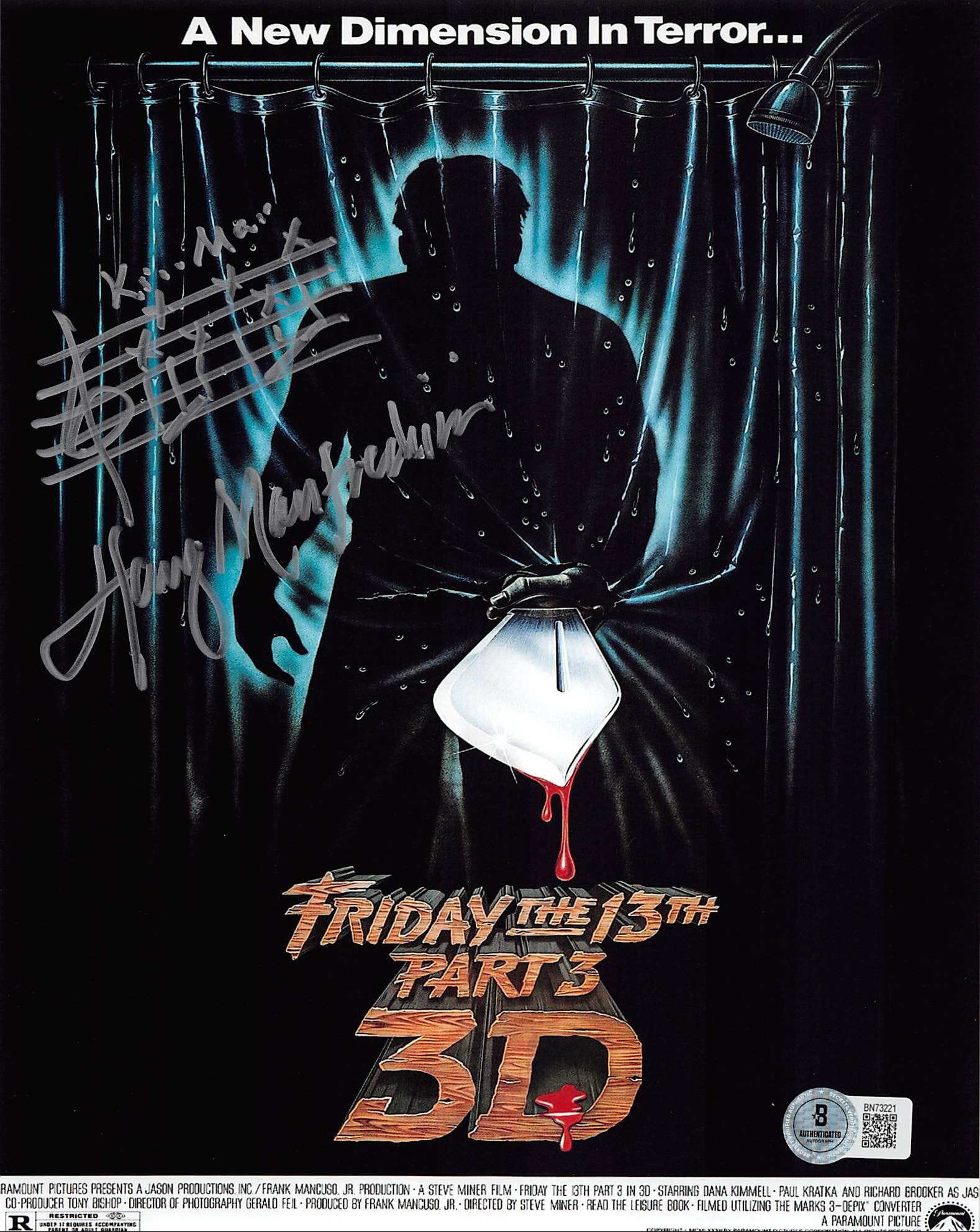 Harry Manfredini Friday The 13th Signed 8x10 Vertical Photo w/ Sketch BAS 2