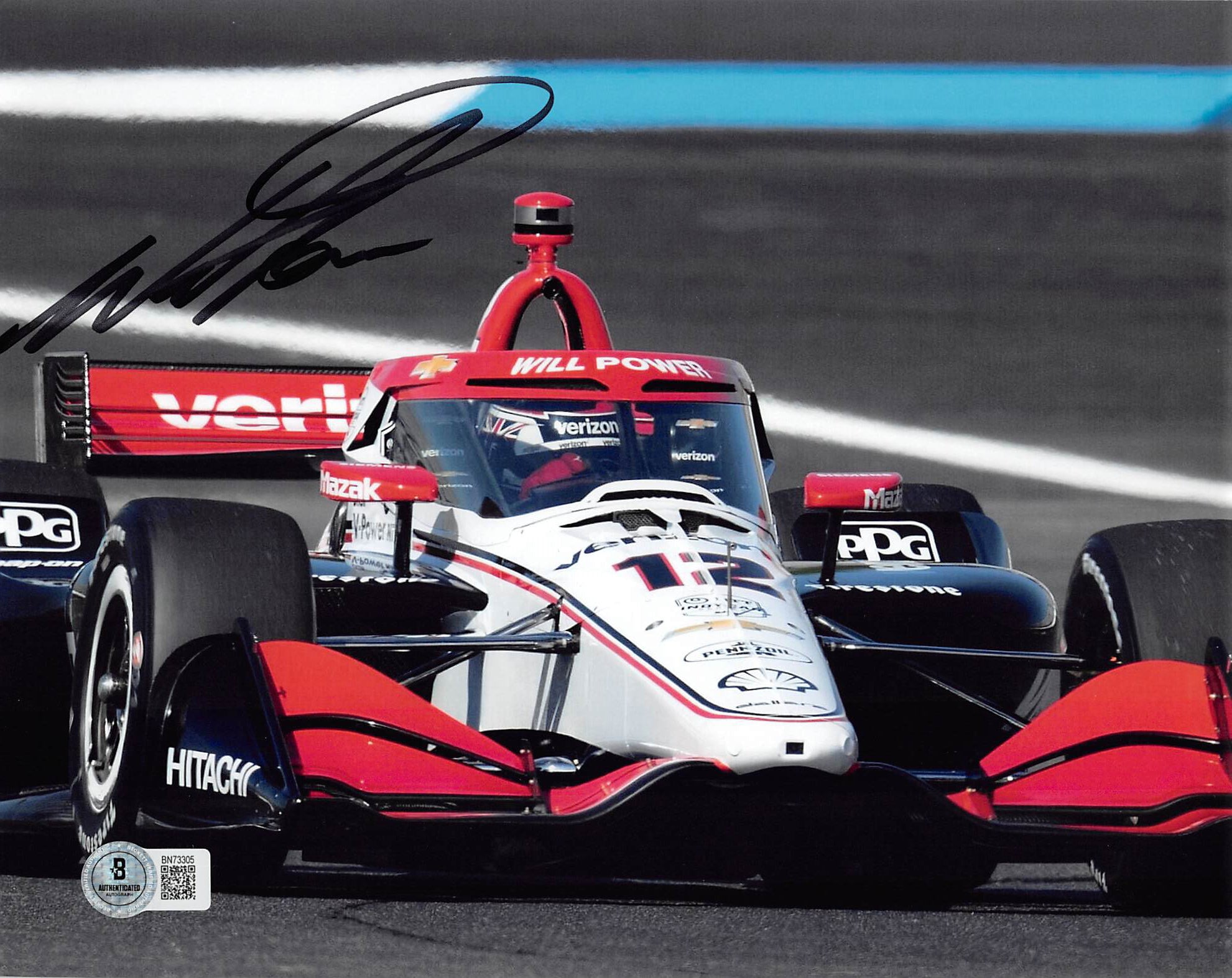 Will Power IndyCar Series Authentic Signed 8x10 Horizontal Photo BAS 1