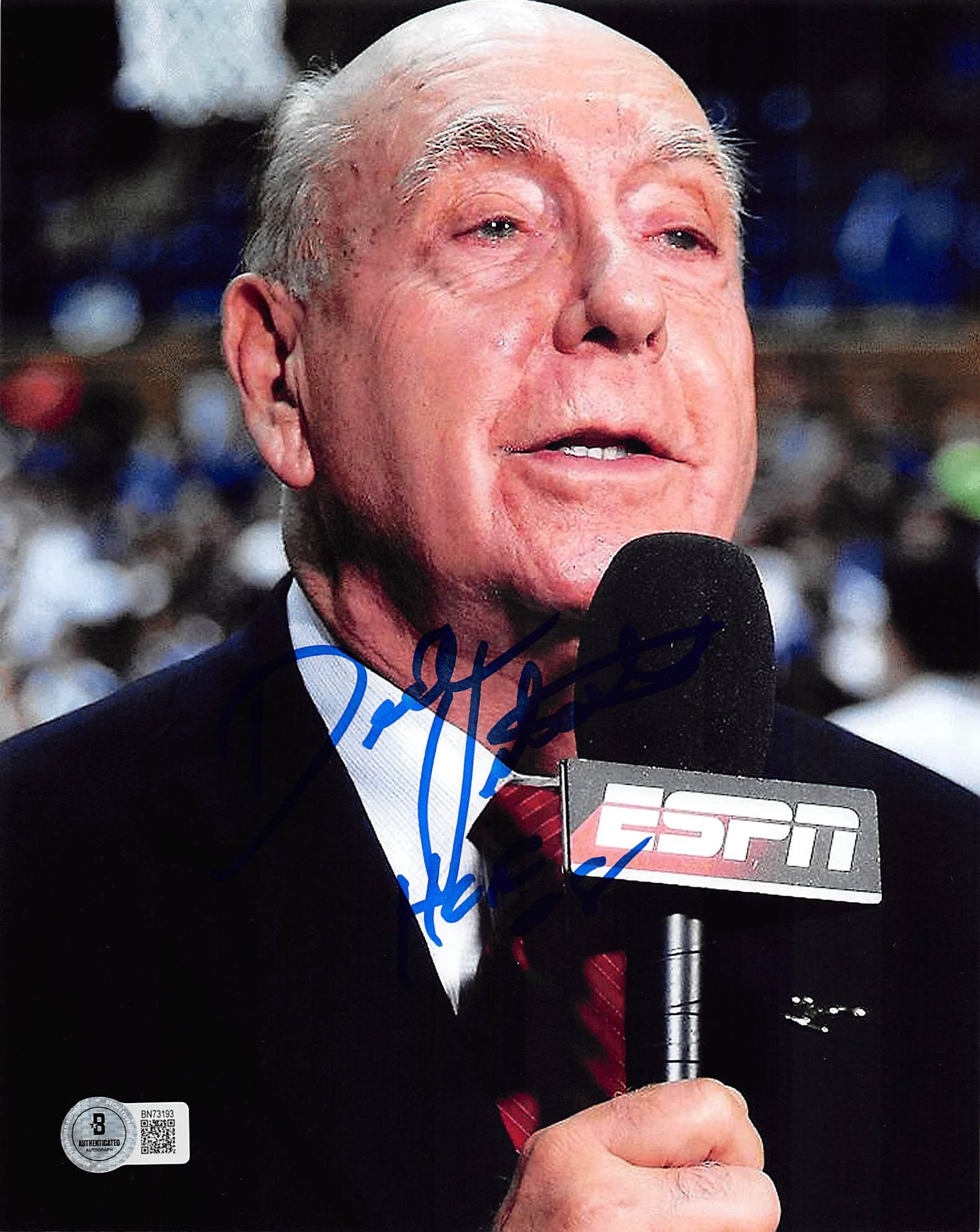 Dick Vitale "HOF" Authentic Signed 8x10 Vertical Photo Autographed BAS 2