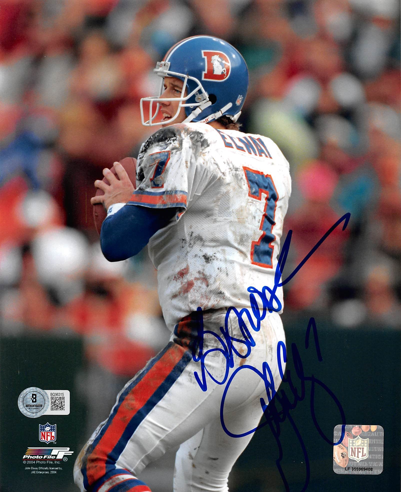 Broncos John Elway "Best Wishes" Authentic Signed 8x10 Photo BAS #BQ96315