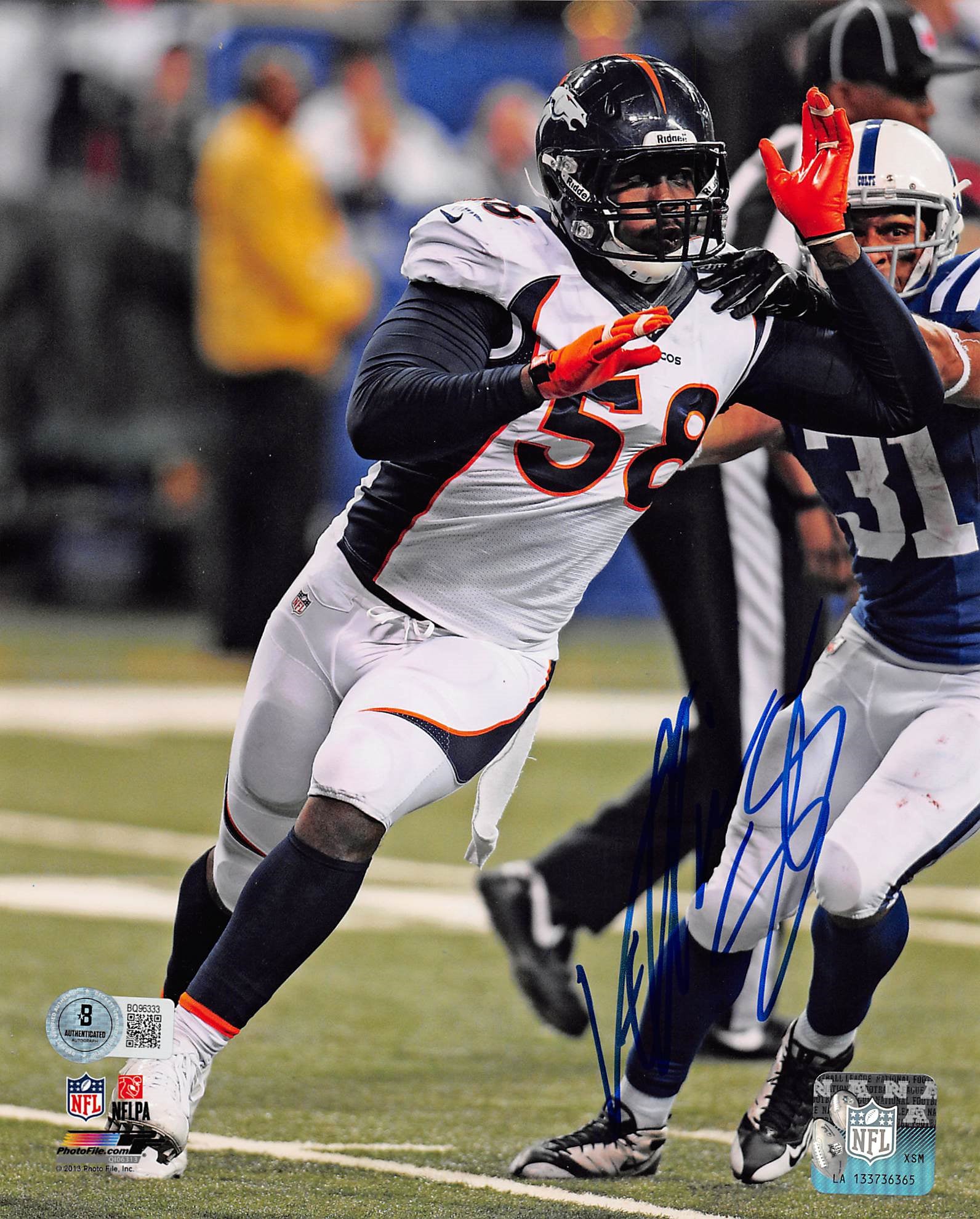 Broncos Von Miller Authentic Signed 8x10 Photo Autographed BAS #BQ96333