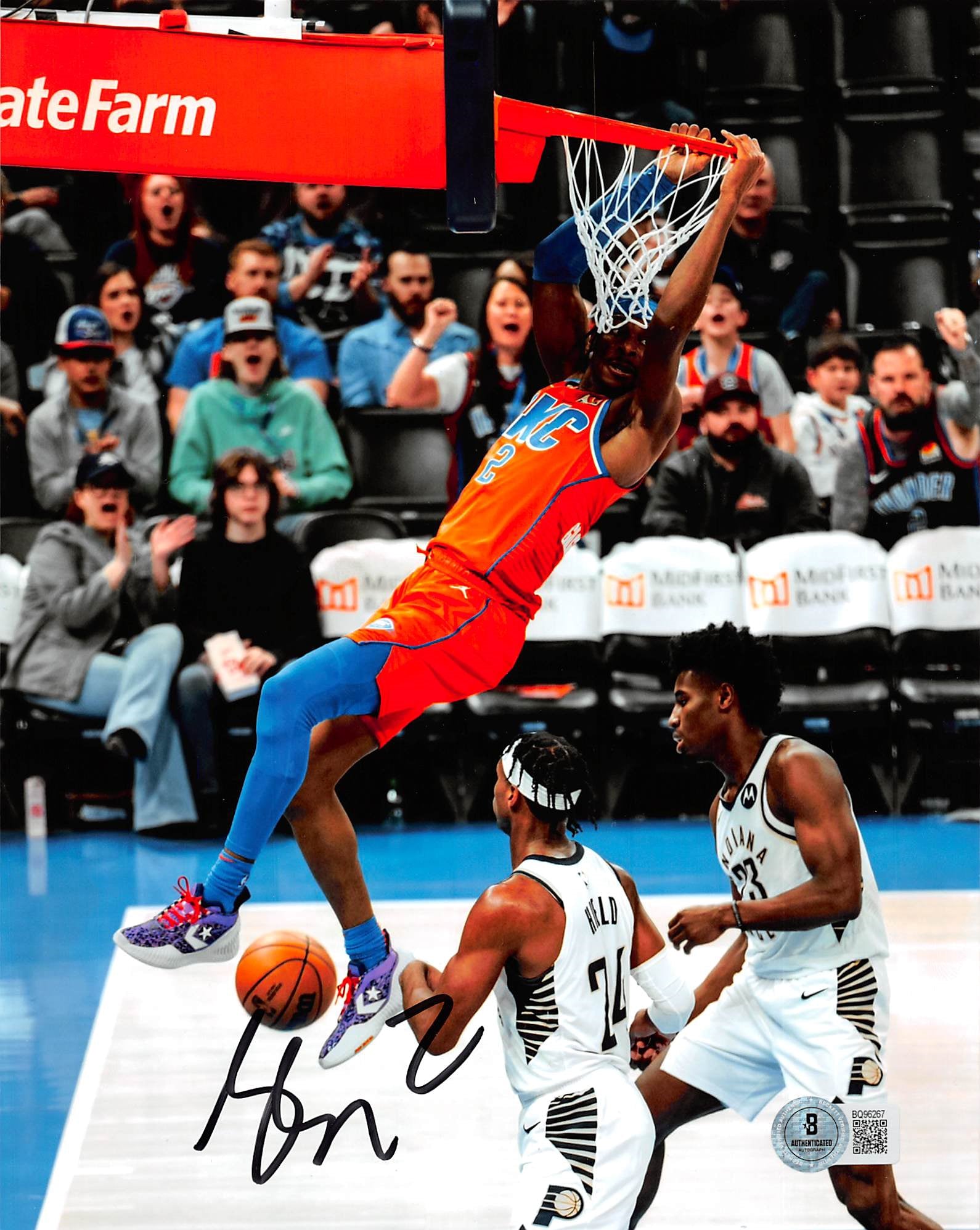 Thunder Shai Gilgeous-Alexander Authentic Signed 8x10 Photo BAS #BQ96267