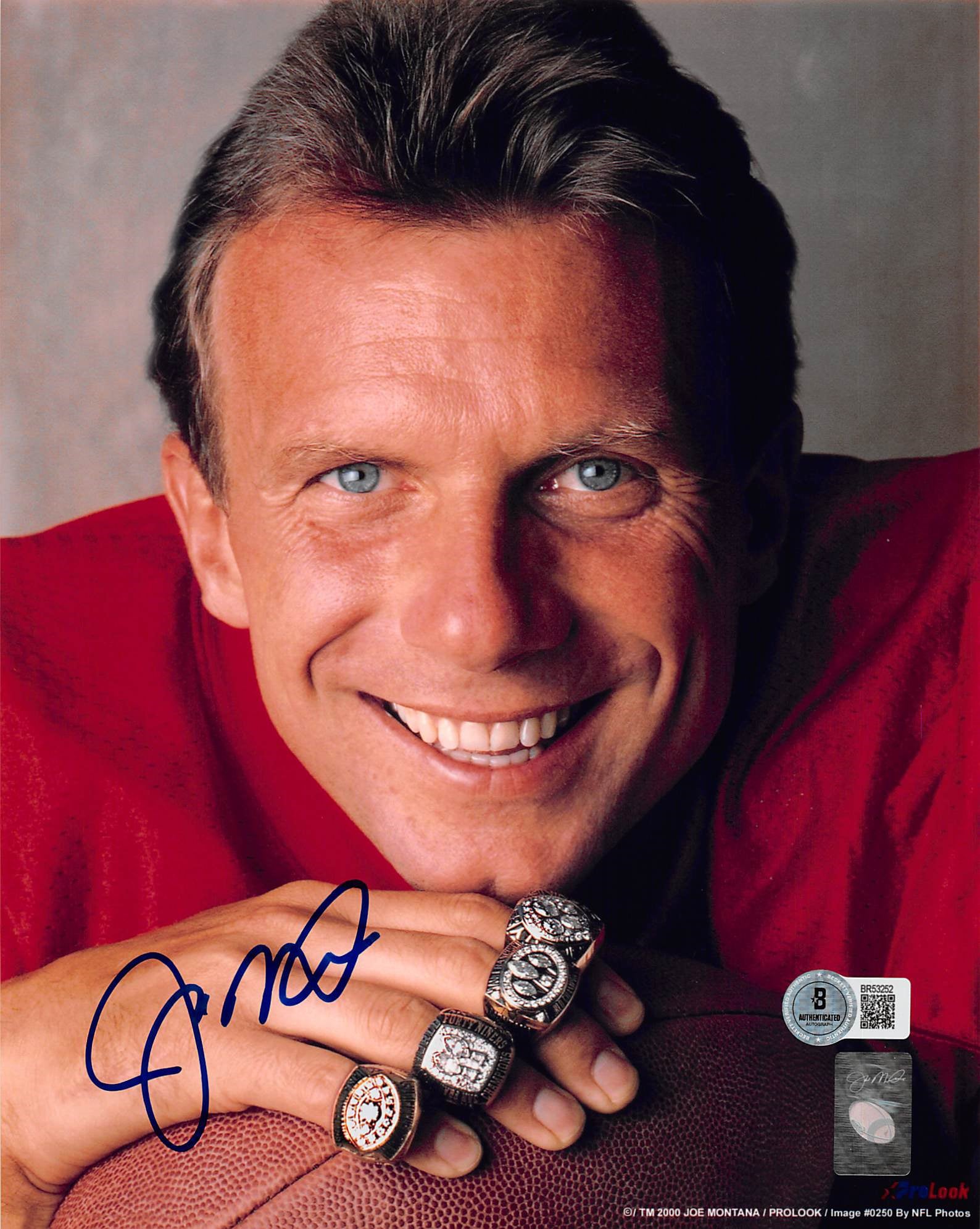 49ers Joe Montana Authentic Signed 8x10 Vertical Rings Photo Autographed BAS