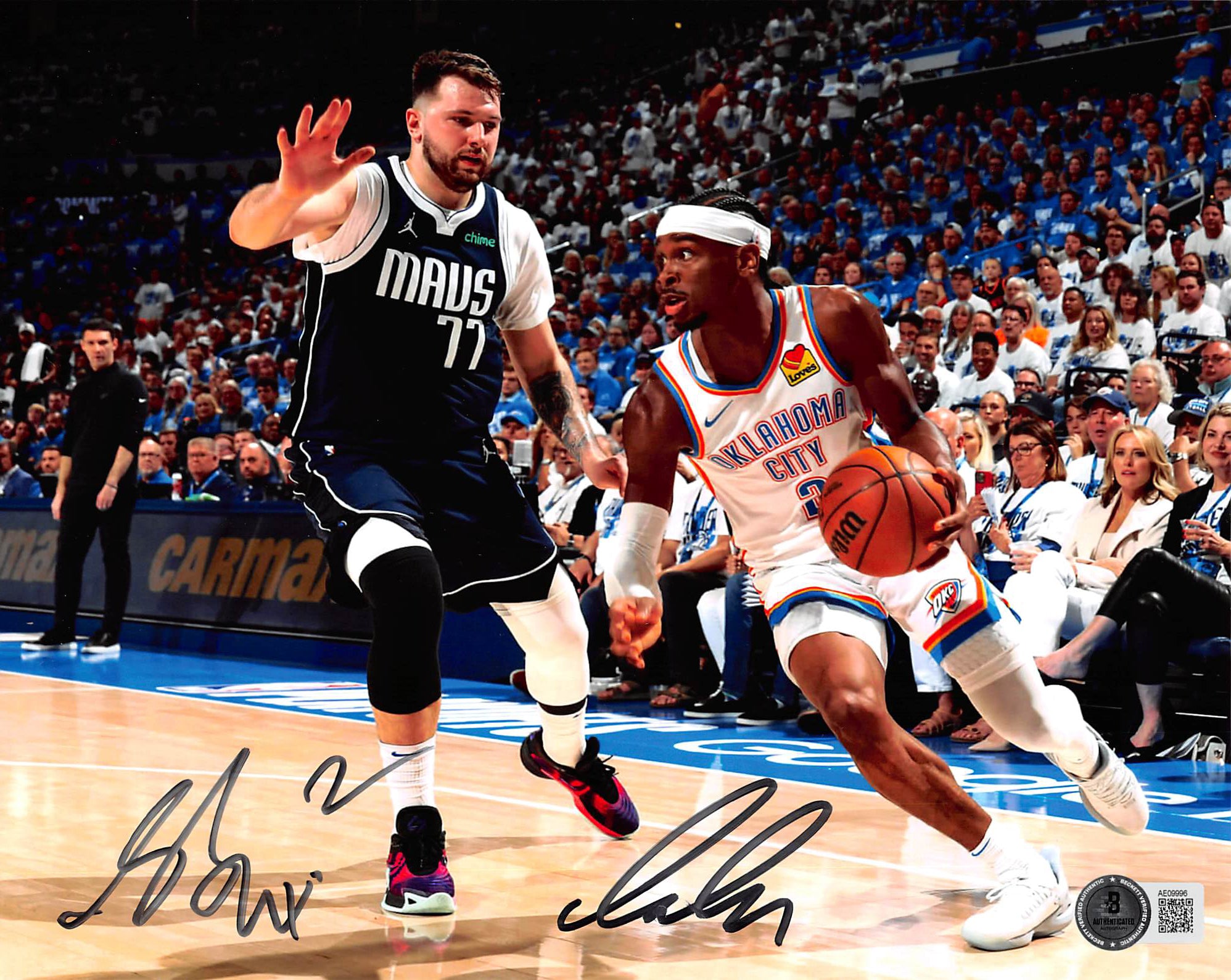 Luka Doncic & Shai Gilgeous-Alexander Authentic Signed 8x10 Photo BAS #AE09996