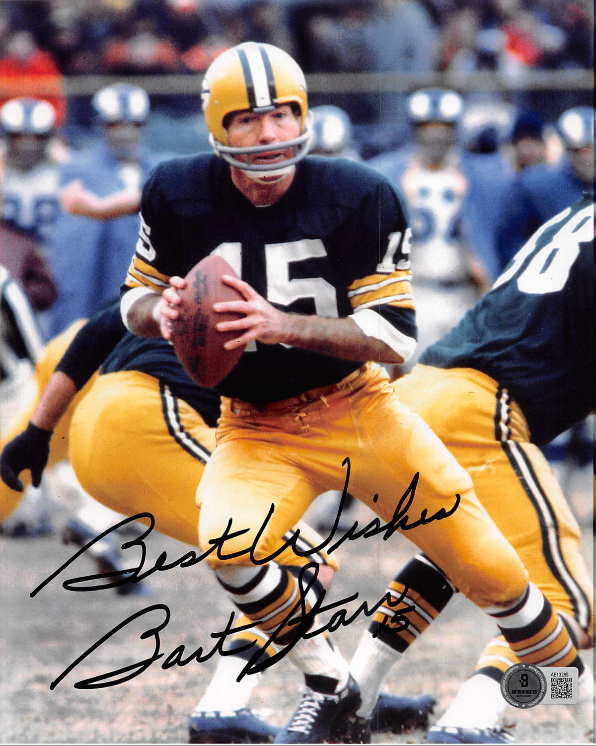 Packers Bart Starr Best Wishes Authentic Signed 8x10 Photo BAS #AE13285