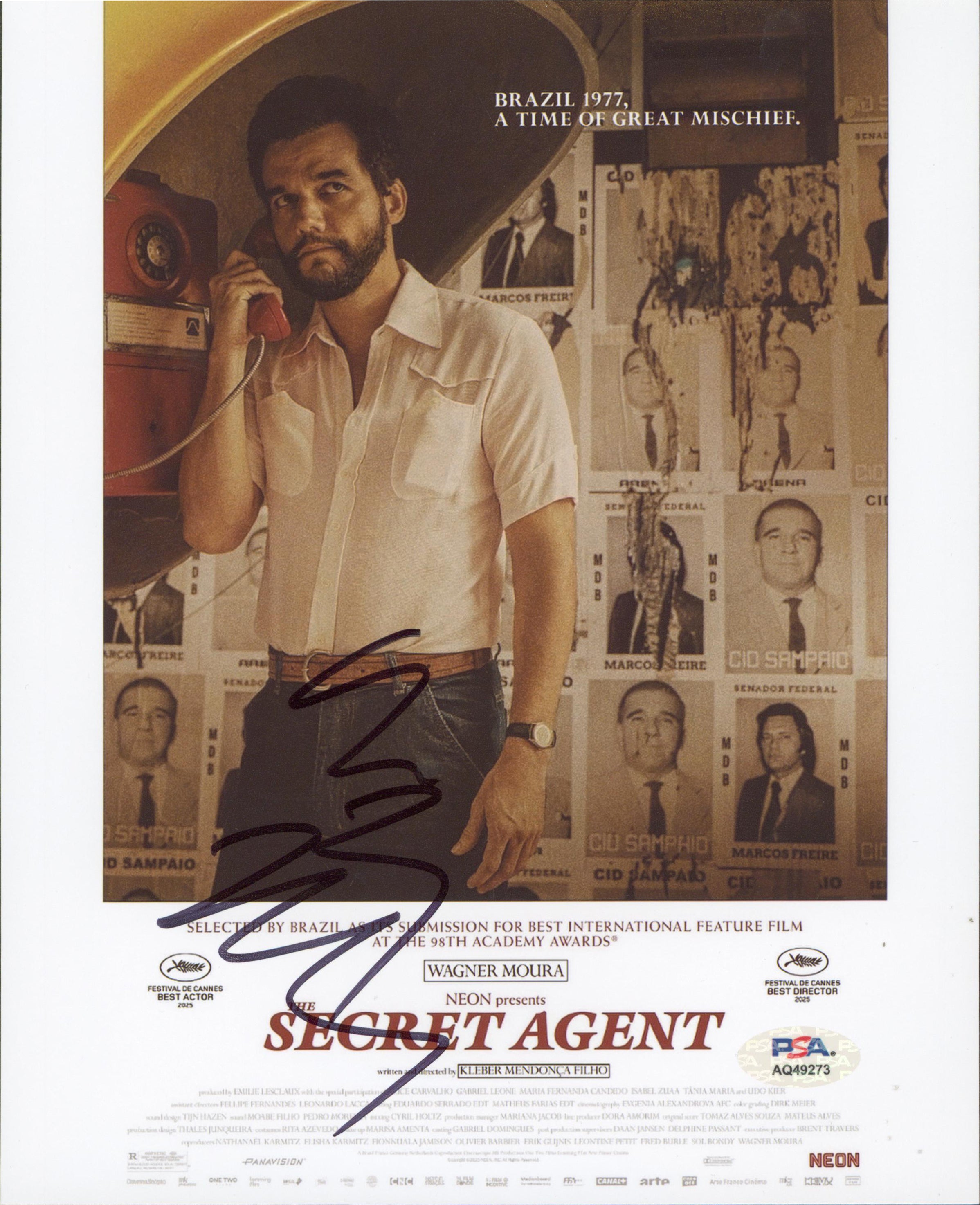 Wagner Moura The Secret Agent Authentic Signed 8x10 Photo PSA/DNA #AQ49273