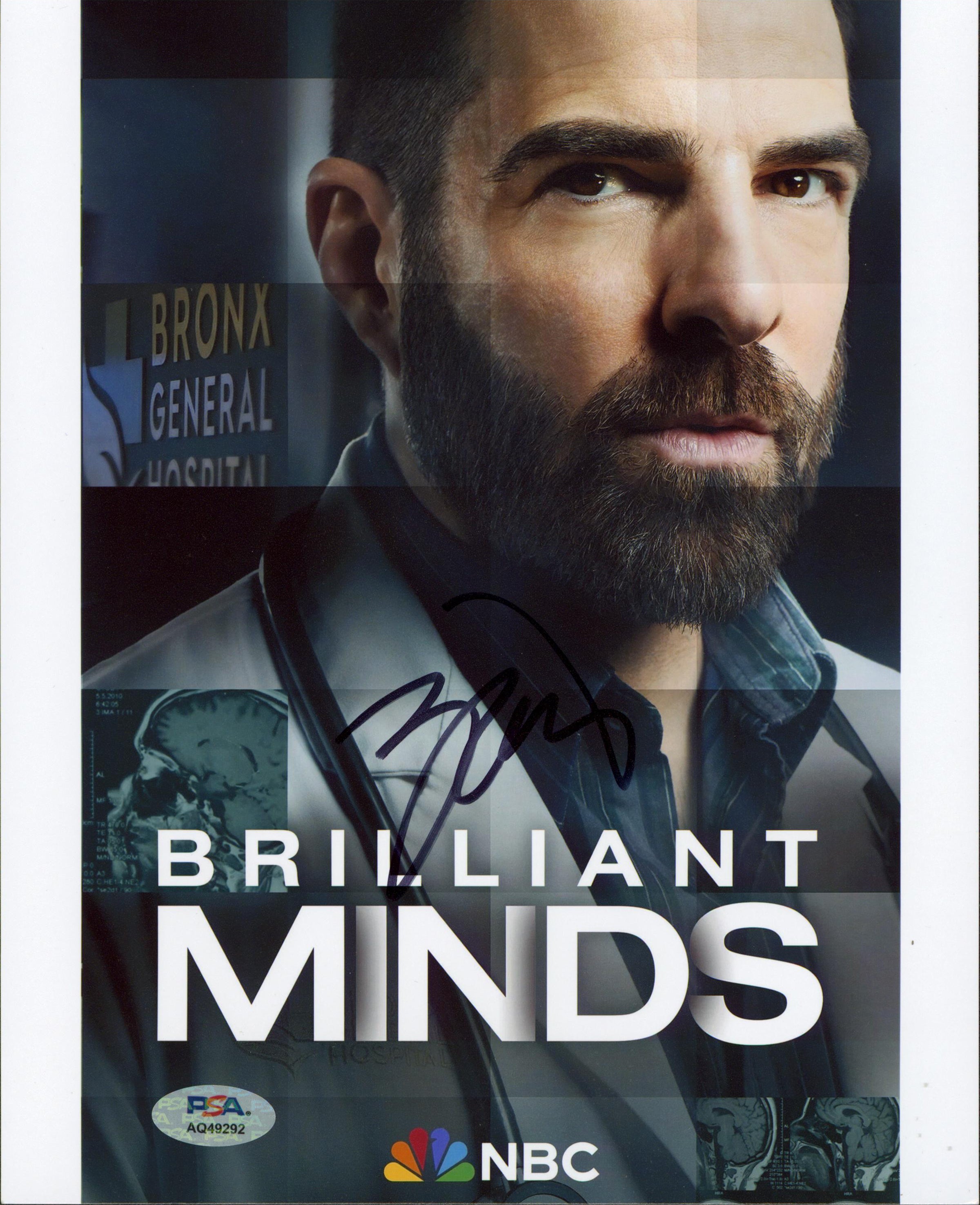Zachary Quinto Brilliant Minds Authentic Signed 8x10 Photo PSA/DNA #AQ49292