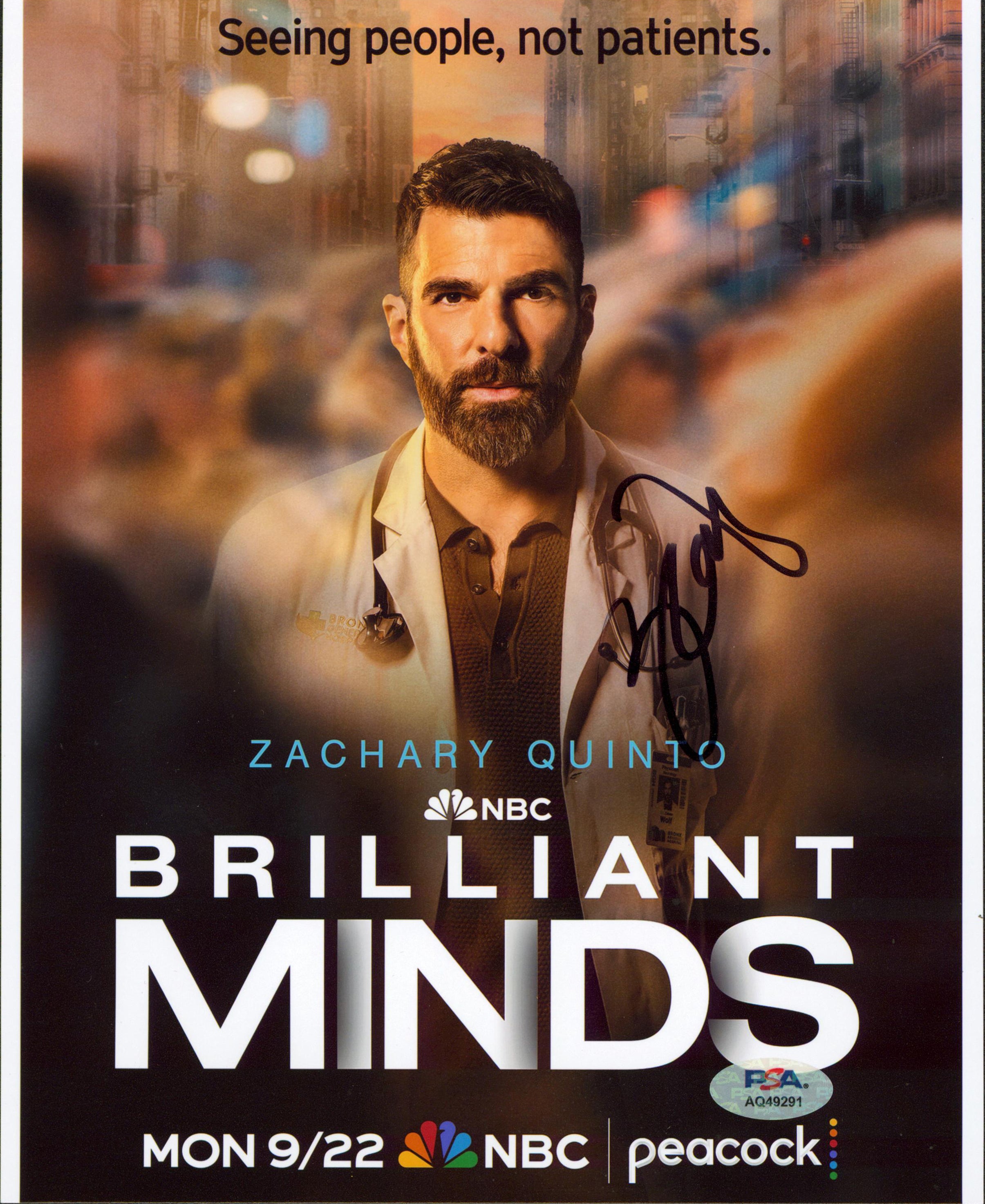 Zachary Quinto Brilliant Minds Authentic Signed 8x10 Photo PSA/DNA #AQ49291