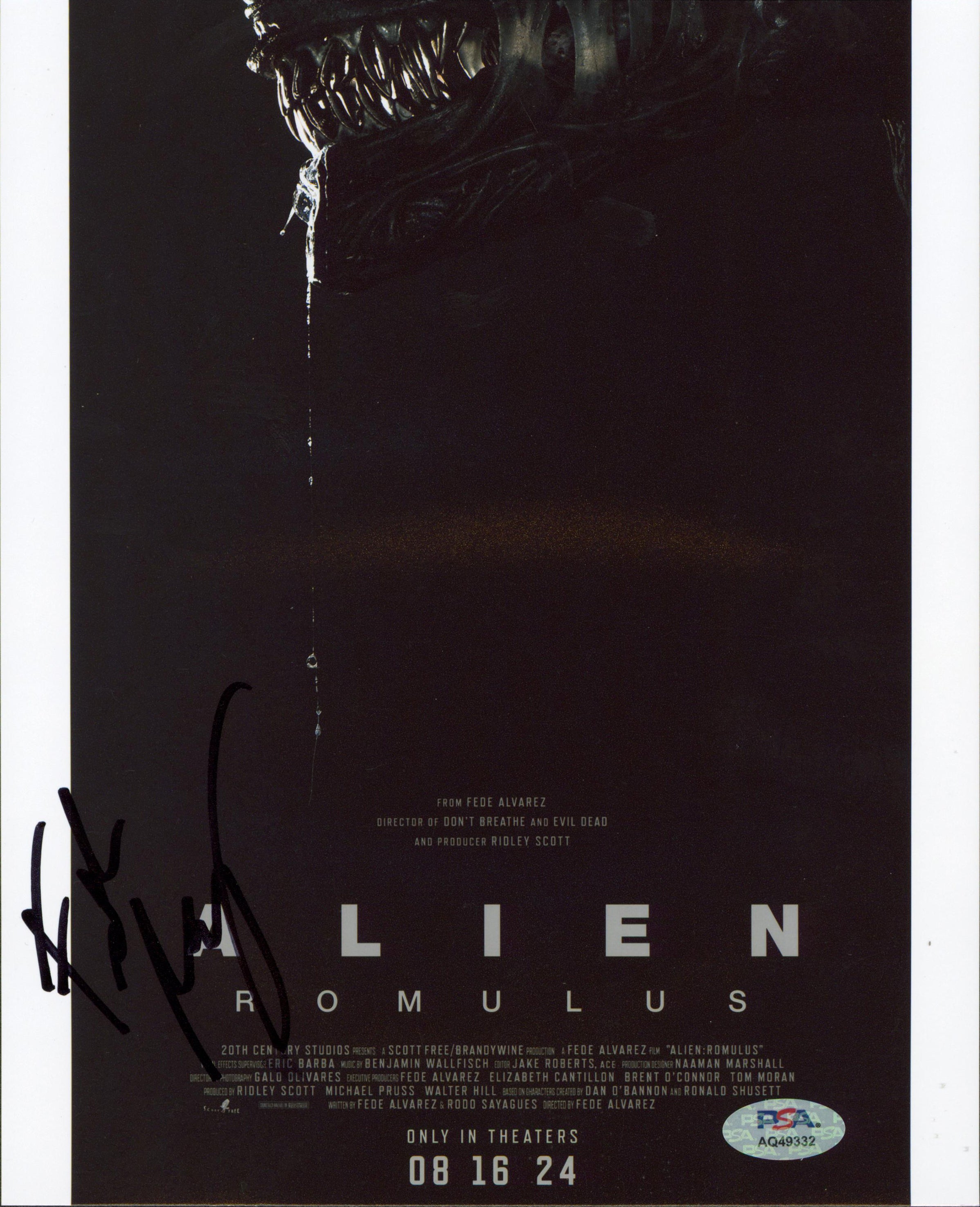 Fede Alvarez Alien: Romulus Authentic Signed 8x10 Photo PSA/DNA #AQ49332