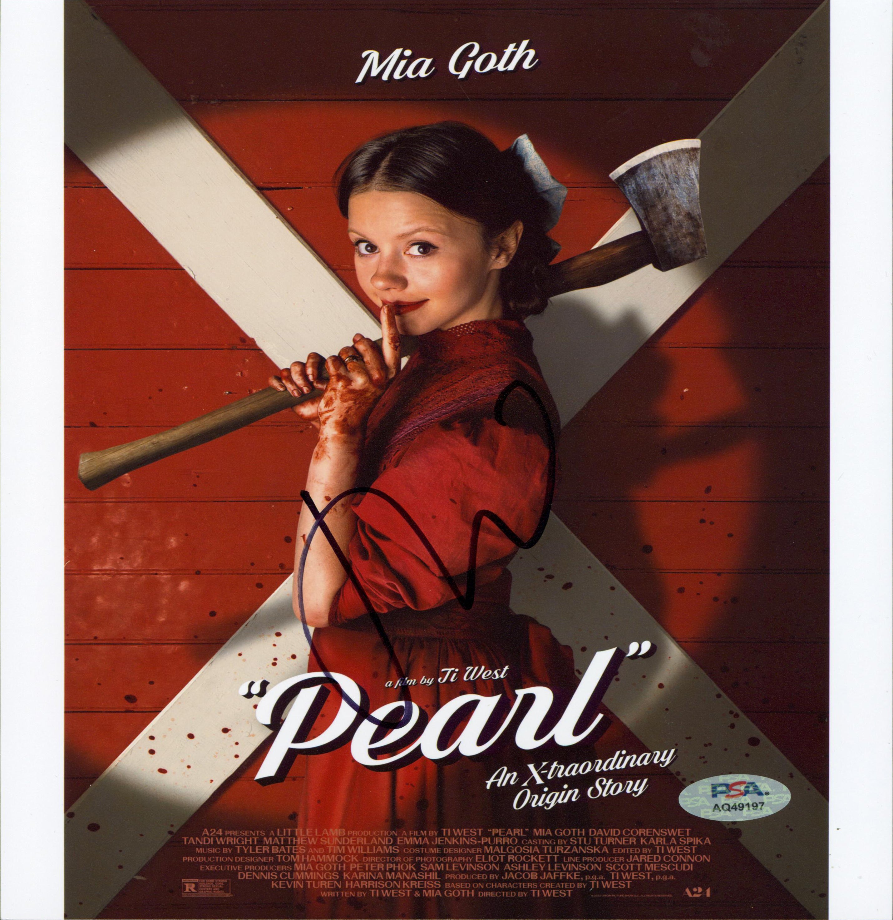 Mia Goth Pearl Authentic Signed 8x10 Vertical Photo PSA/DNA #AQ49197
