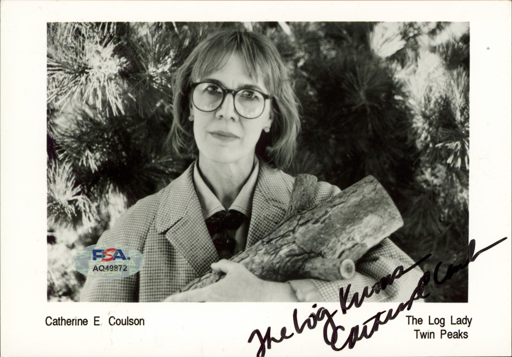 Catherine E. Coulson Twin Peaks "The Log Knows" Signed 5x7 Photo PSA #AQ49872