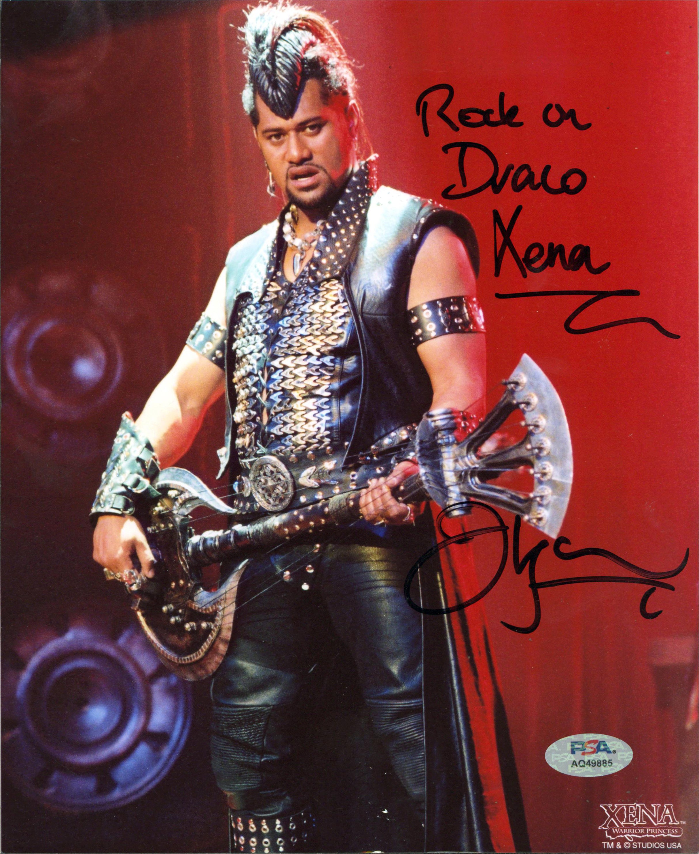 Jay Laga'aia Xena Warrior Princess "Rock On" Signed 8x10 Photo PSA/DNA #AQ49885
