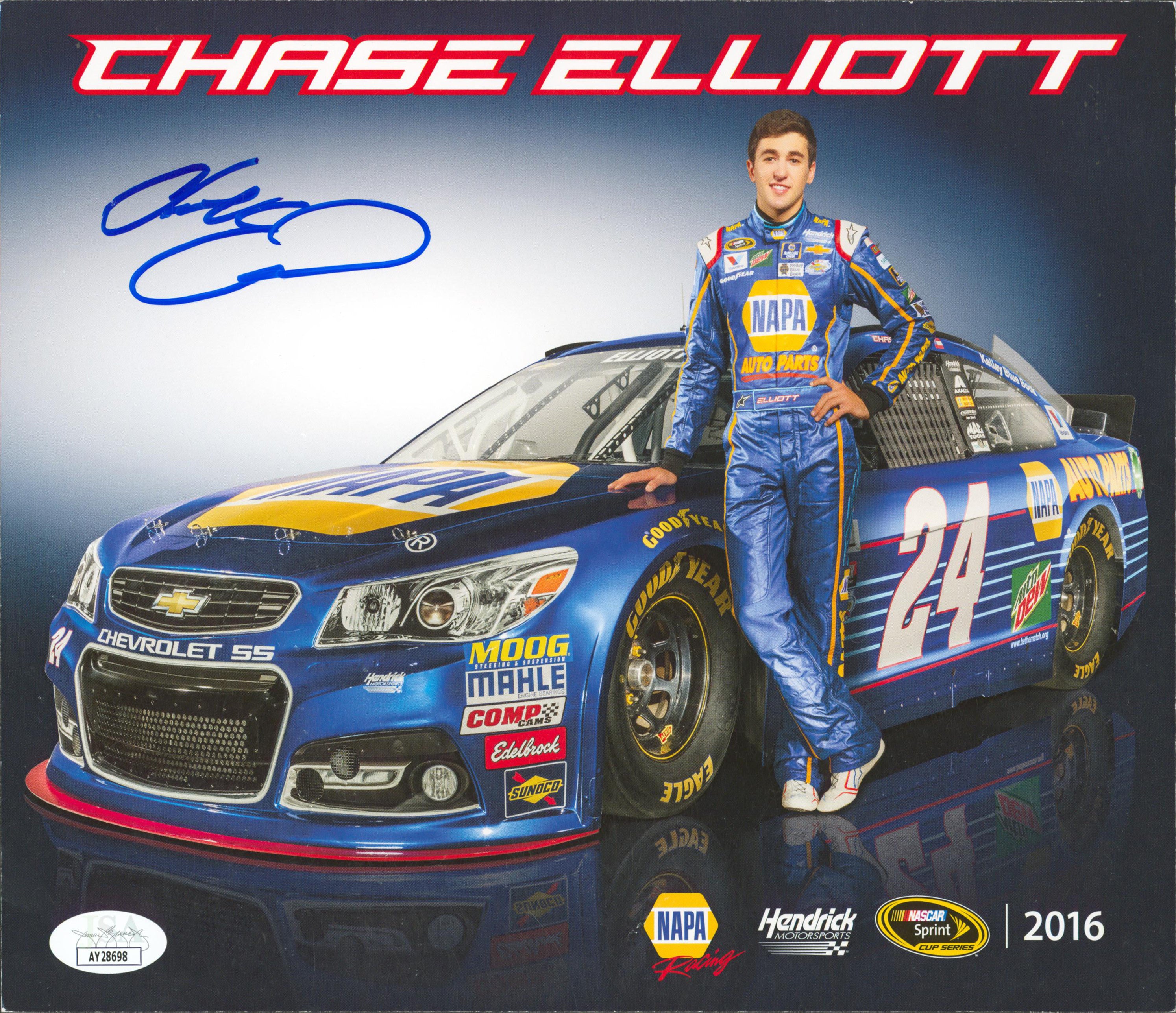 NASCAR Chase Elliott Authentic Signed 8x10 Promotional Card JSA #AY28698