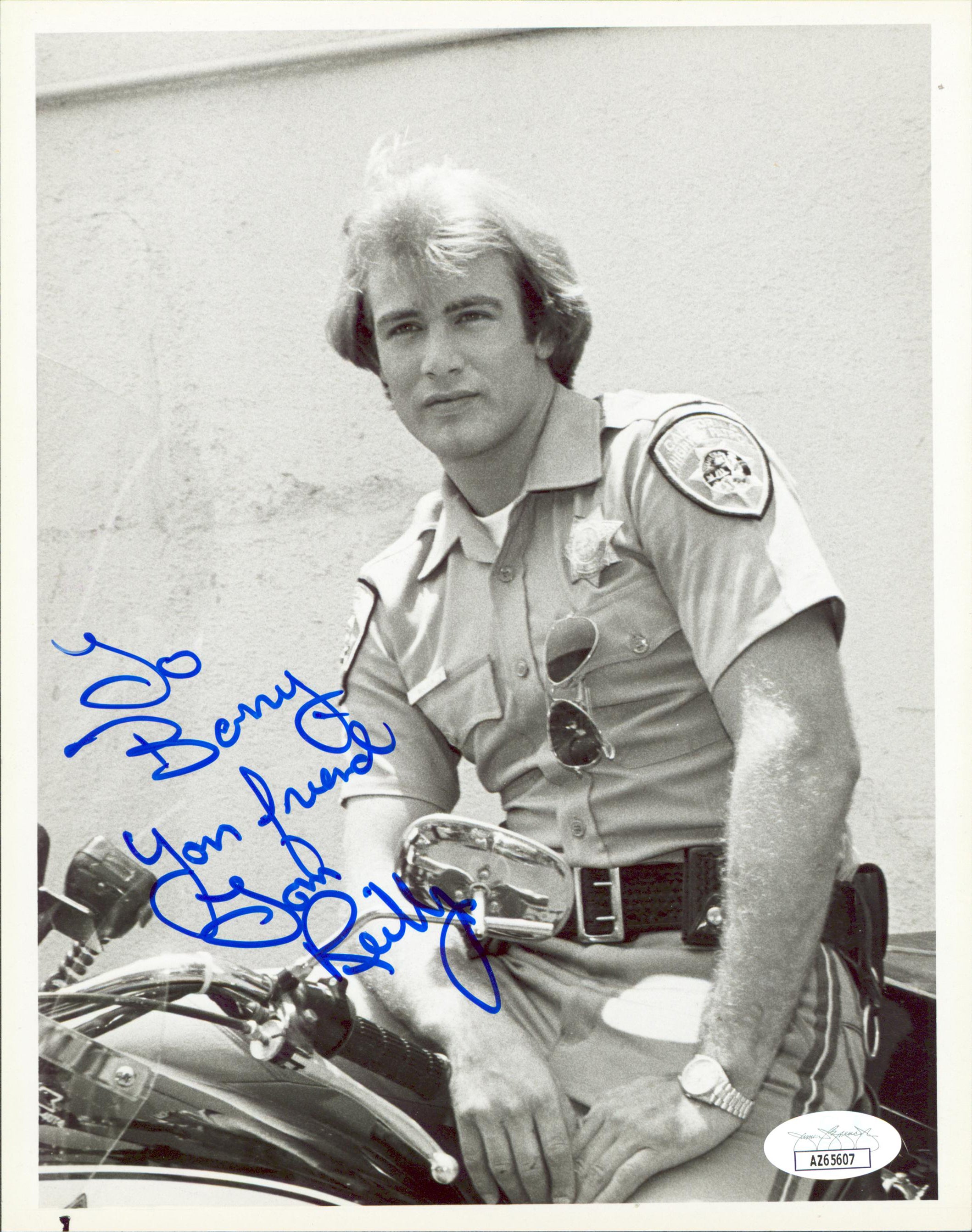 Tom Reilly CHiPS "To Benny, Your Friend" Authentic Signed 7x9 Photo JSA #AZ65607