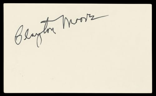 Clayton Moore The Lone Ranger Authentic Signed 3x5 Index Card BAS #BL98447