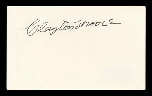 Clayton Moore The Lone Ranger Authentic Signed 3x5 Index Card BAS #BL96565