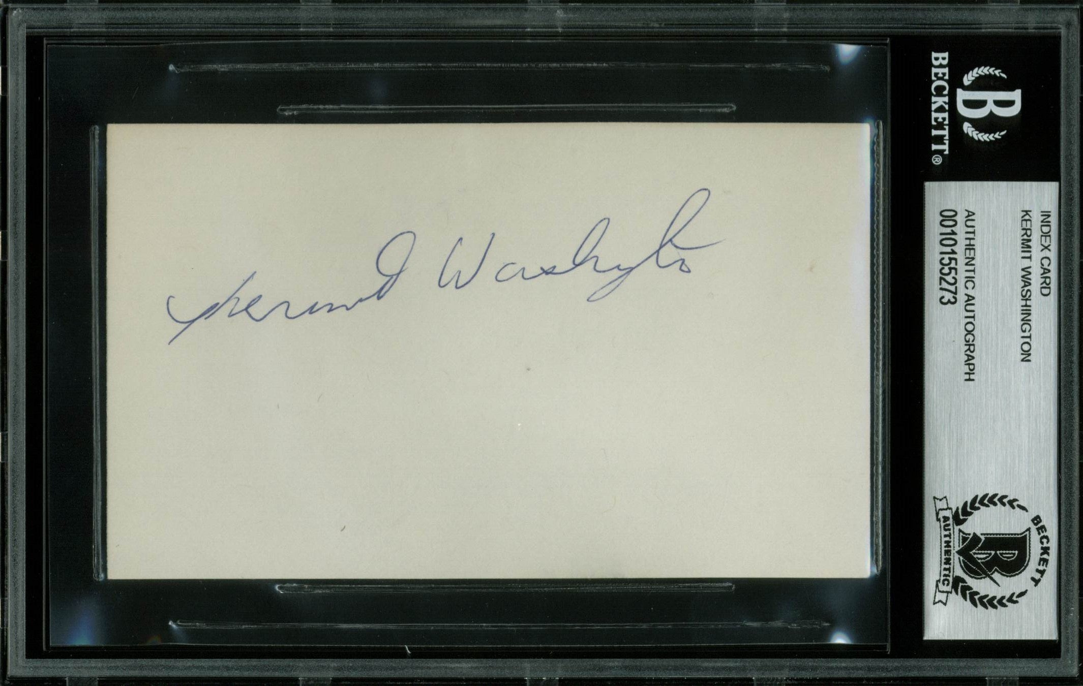 Lakers Kermit Washington Authentic Signed 3x5 Index Card Autographed BAS Slabbed