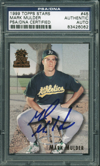 Athletics Mark Mulder Signed Card 1999 Topps Stars Rookie #45 PSA/DNA Slabbed