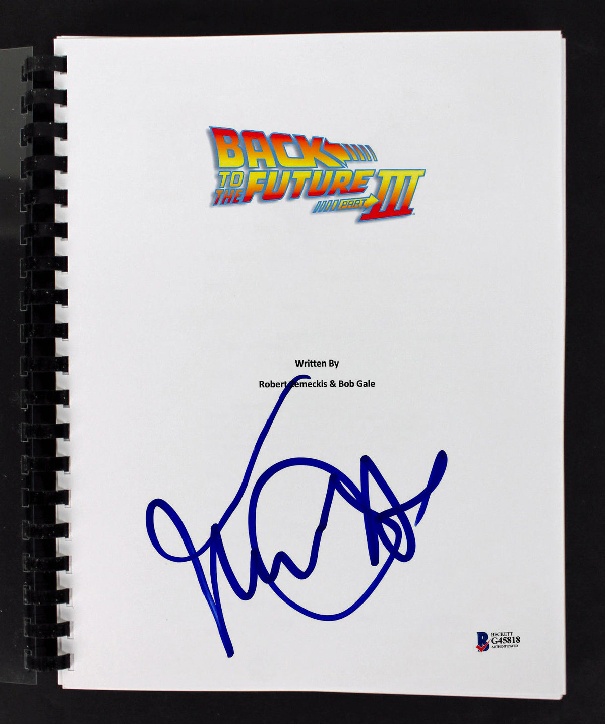 Michael J. Fox  Signed Back To The Future 3 Movie Transcript Script  BAS #G45818