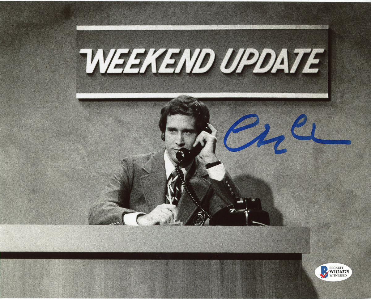 Chevy Chase Saturday Night Live Authentic Signed 8x10 B&W Photo BAS Witnessed 40