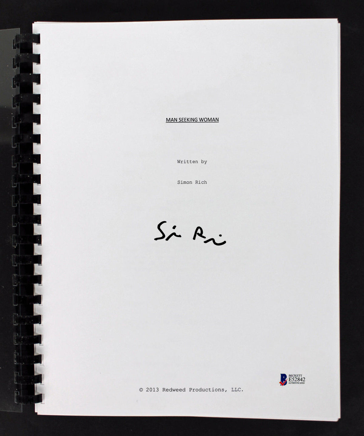 Simon Rich Authentic Signed Man Seeking Woman TV Pilot Script BAS #E52842