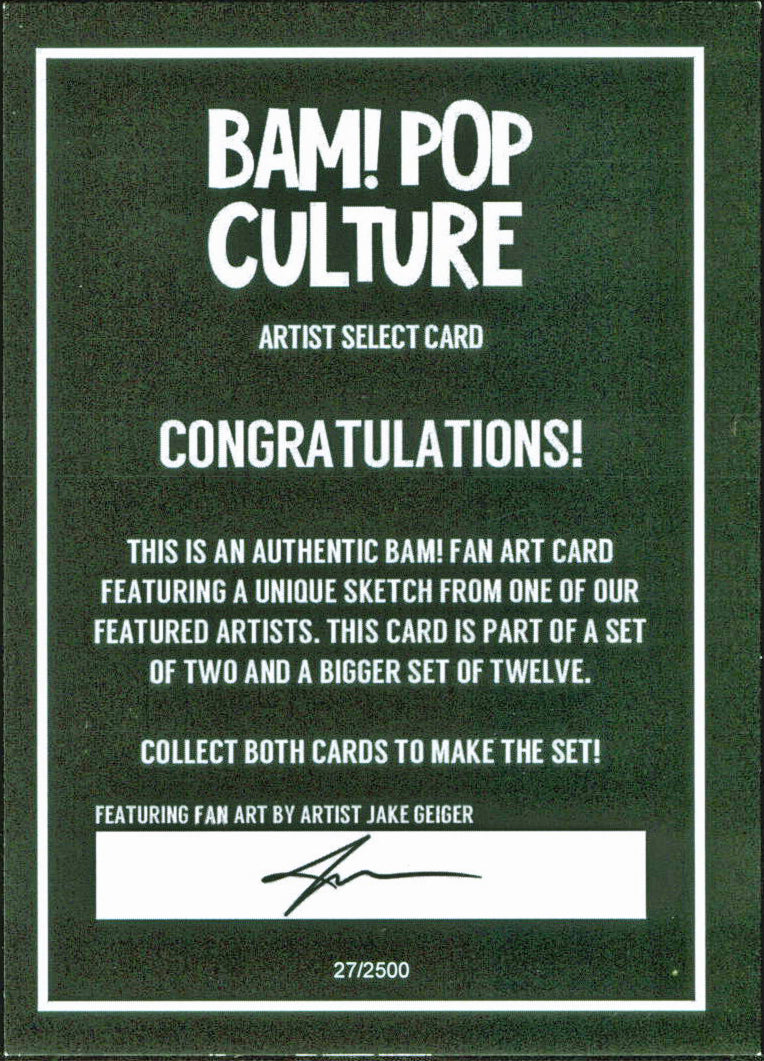 Luke Skywalker Bam! Pop Culture Artist Select Fan Art Card #27/2500 Un-signed