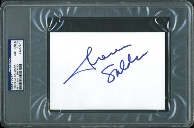 Theresa Saldana Authentic Signed 4X6 Index Card Autographed PSA/DNA Slabbed
