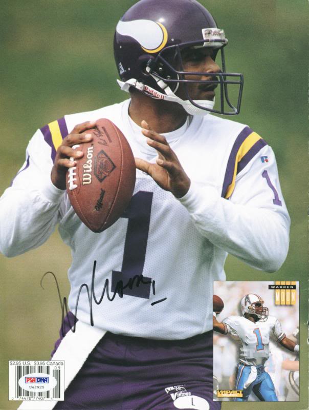 Vikings Warren Moon Authentic Signed Beckett Magazine Back Cover PSA/DNA #U42925