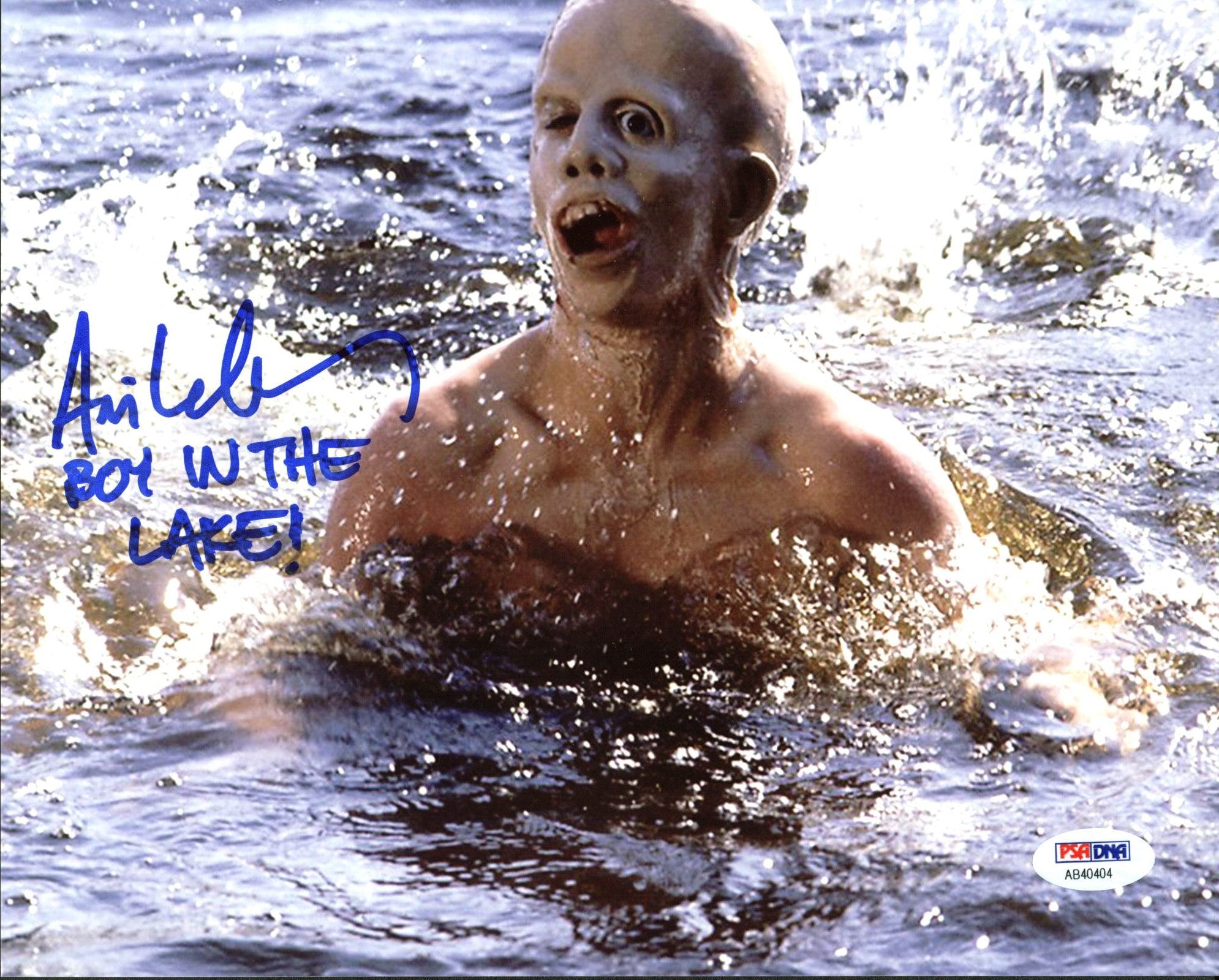 Ari Lehman "Boy In The Lake" Signed Friday The 13th Jason 8X10 Photo PSA/BAS