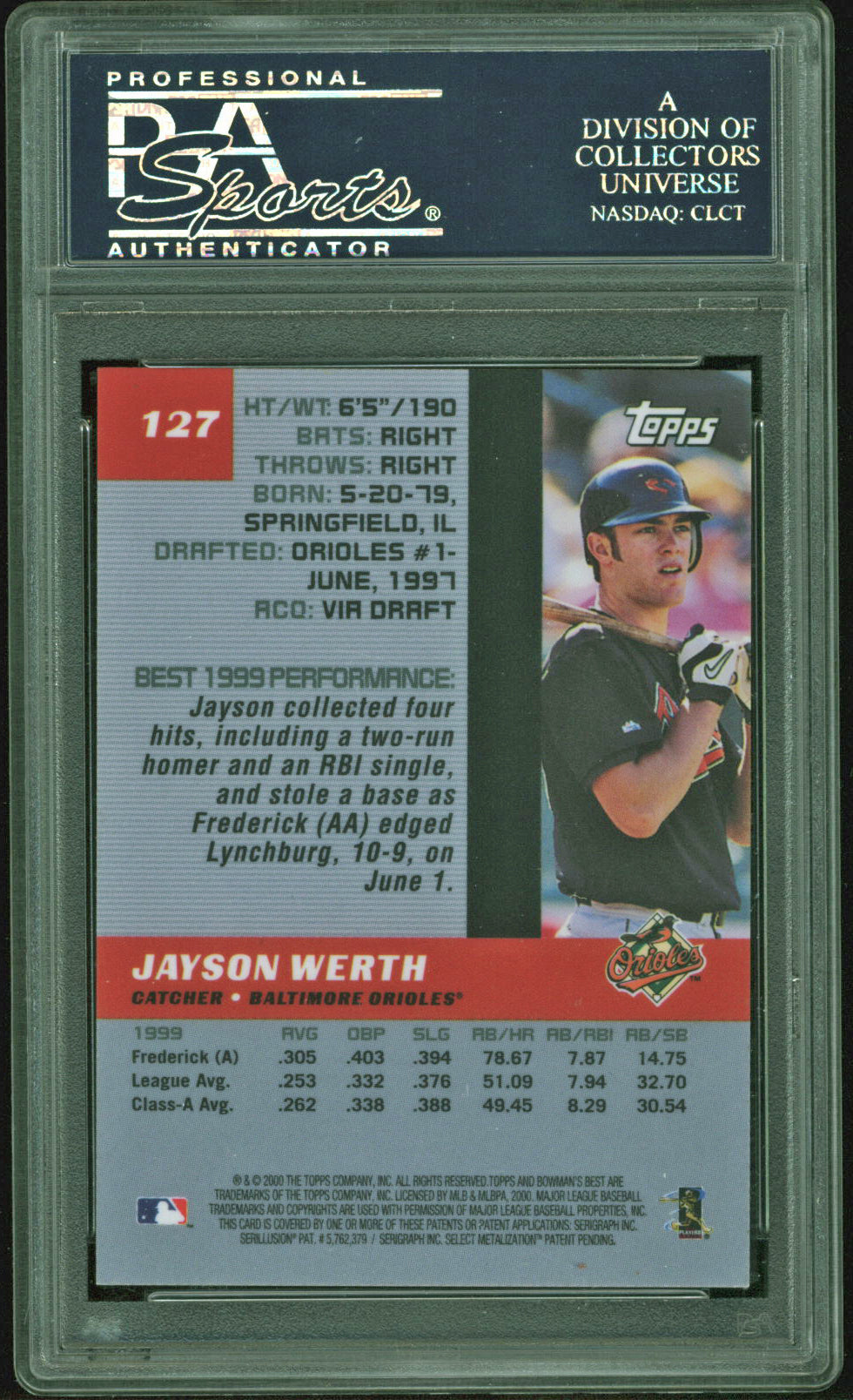Nationals Jayson Werth Signed 2003 Bowman's Best #127 Rookie Card PSA Slabbed