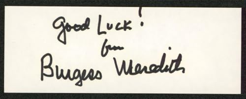Burgess Meredith Rocky "Good Luck!" Signed 2x5 Cut Signature BAS #AD70377