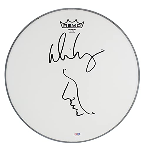 Alice Cooper Signed 14 Inch Remo Drum Head w/ Self Portrait Sketch PSA #7A26766