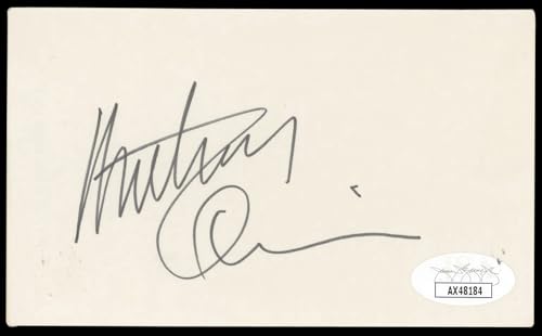 Anthony Quinn Zorba the Greek Authentic Signed 3x5 Index Card JSA #AX48184