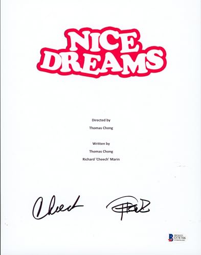 Cheech Marin & Tommy Chong Nice Dreams Signed 8.5x11 Script Cover BAS #D78706