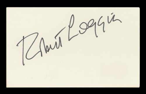 Robert Loggia Big Authentic Signed 3x5 Index Card Autographed BAS #BL96591